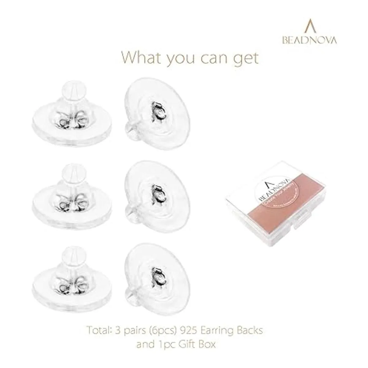 BEADNOVA Pendientes de silicona transparente suave con_2