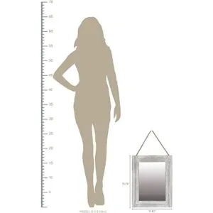 EMAISON Espejo de pared con marco de madera rústica de