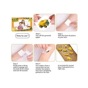 300pcs Zona de Construcción Fiesta Favores Tatuajes_4