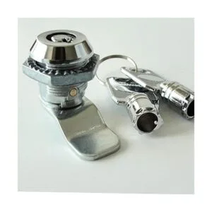 2 cerraduras tubulares con cilindro de 0.9 in. Plateado