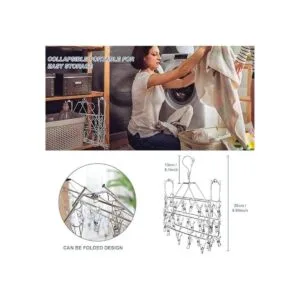 Fayleeko Perchero plegable de acero inoxidable con 52