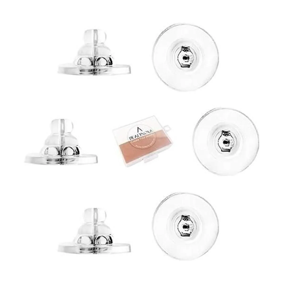 BEADNOVA Pendientes de silicona transparente suave con_1