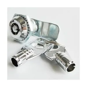 2 cerraduras tubulares con cilindro de 0.9 in. Plateado