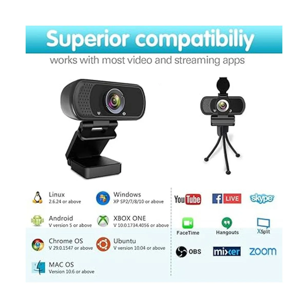 Cámara web 1080P cámara web de transmisión en vivo con_2