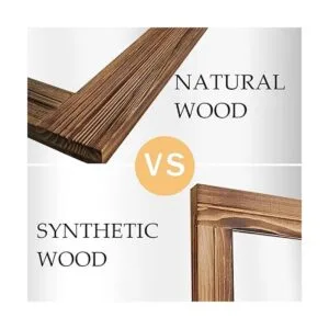 EMAISON Espejo de pared con marco de madera rústica de