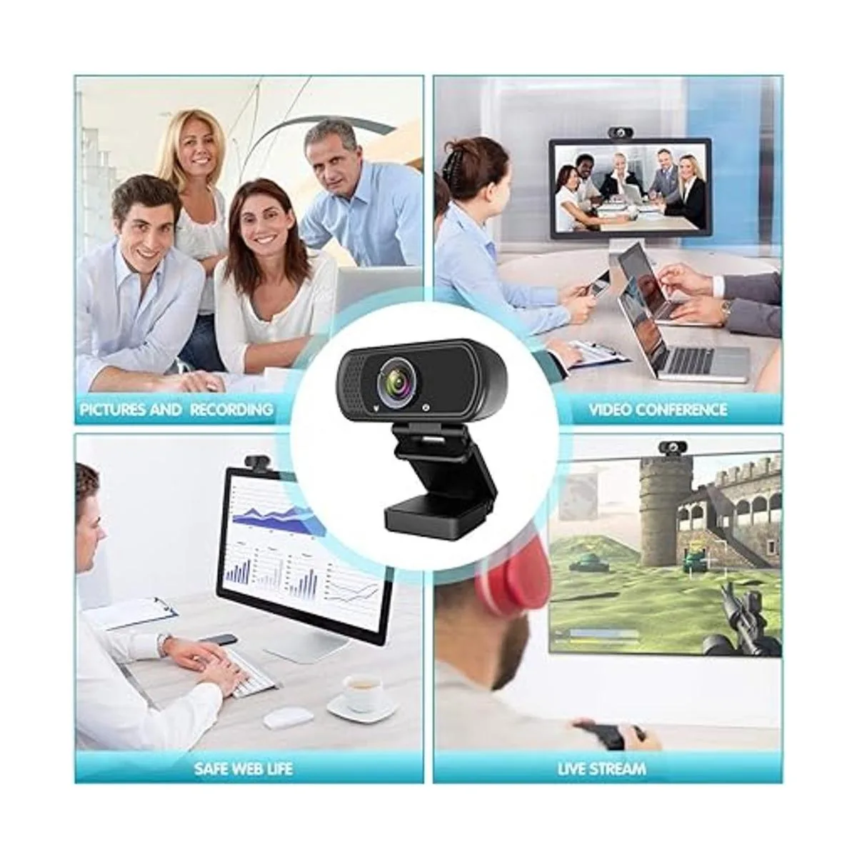 Cámara web 1080P cámara web de transmisión en vivo con_5