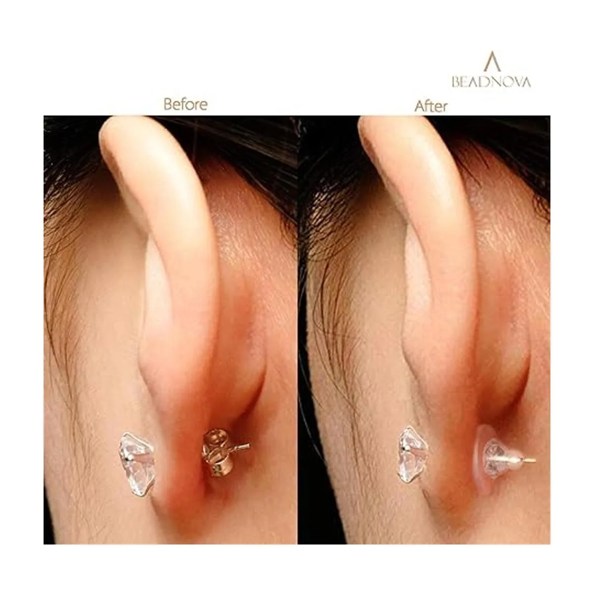 BEADNOVA Pendientes de silicona transparente suave con_5