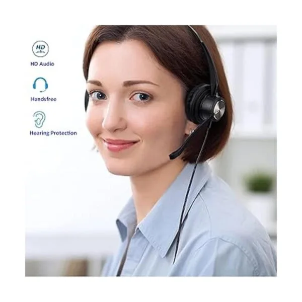 MKJ Auriculares de teléfono para teléfono de oficina con