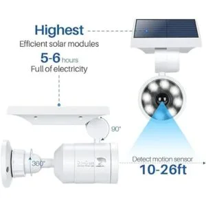 Solar Motion Light Outdoor Aluminum of 2 1400Lumens 9W