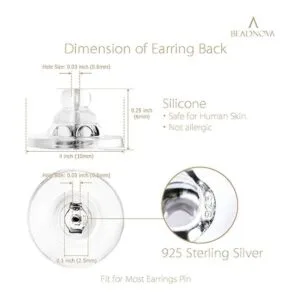 BEADNOVA Pendientes de silicona transparente suave con_3