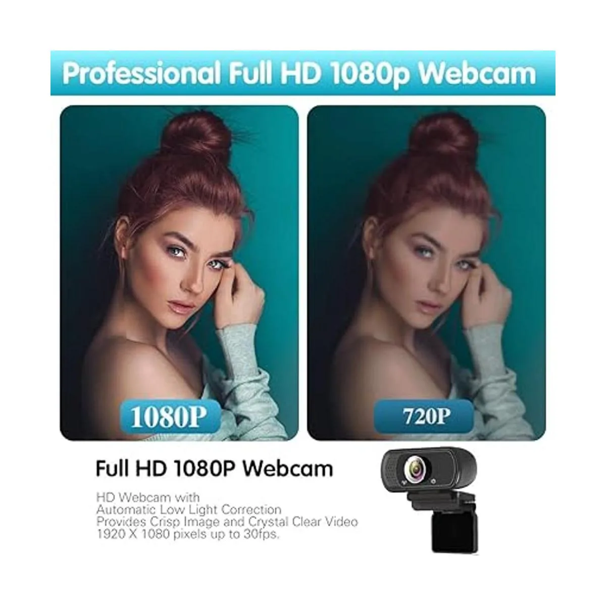 Cámara web 1080P cámara web de transmisión en vivo con_4