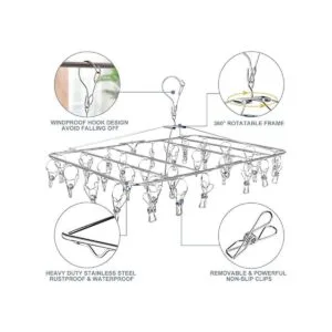 Fayleeko Perchero plegable de acero inoxidable con 52