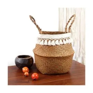 BlueMake Canasta tejida para almacenar plantas o