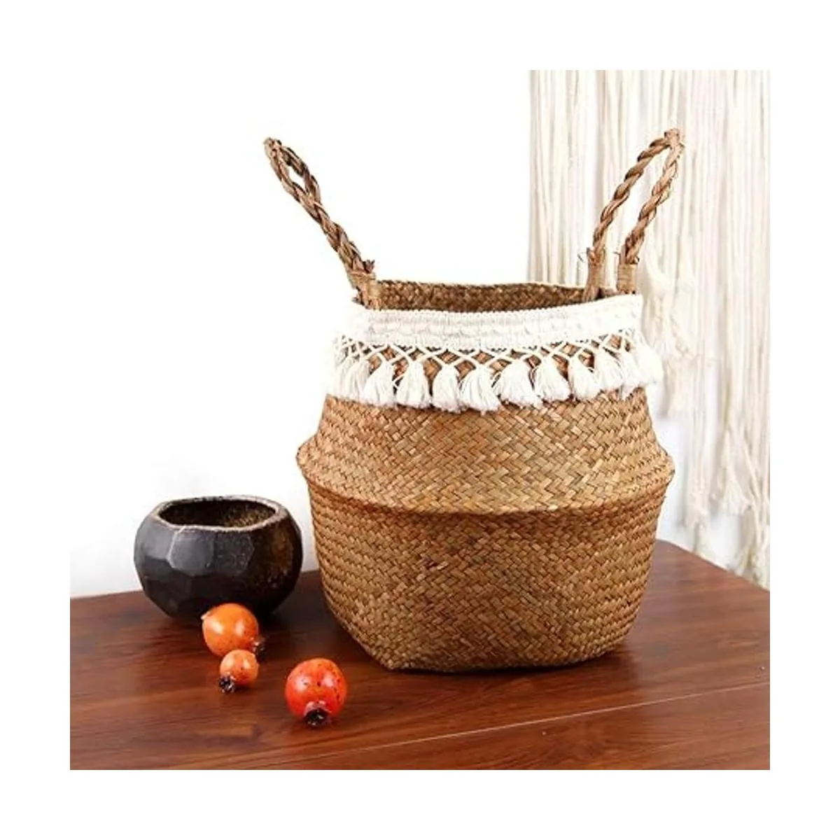 BlueMake Canasta tejida para almacenar plantas o
