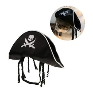 Amosfun Sombrero de pirata para mascotas para perro gato_3