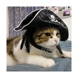 Amosfun Sombrero de pirata para mascotas para perro gato_4