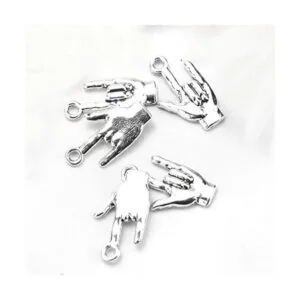 Mystart Colgante de mano de plata envejecida 50 piezas_6