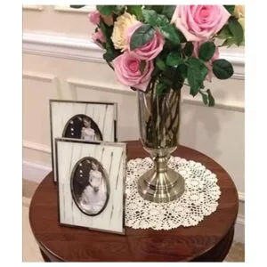 Janef Mantel de algodón hecho a mano blanco de ganchillo