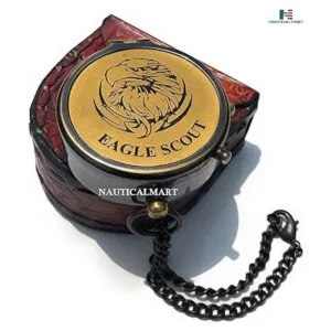 Brújula de trabajo de estilo vintage con grabado de águila_3