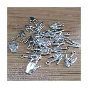 Mystart Colgante de mano de plata envejecida 50 piezas_5