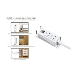 Kungfuking Regleta de alimentación con USB enchufe_2