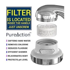 PureAction Cabezal de ducha filtrado de lujo con manguera_4