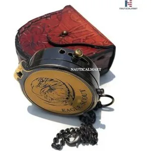 Brújula de trabajo de estilo vintage con grabado de águila_4