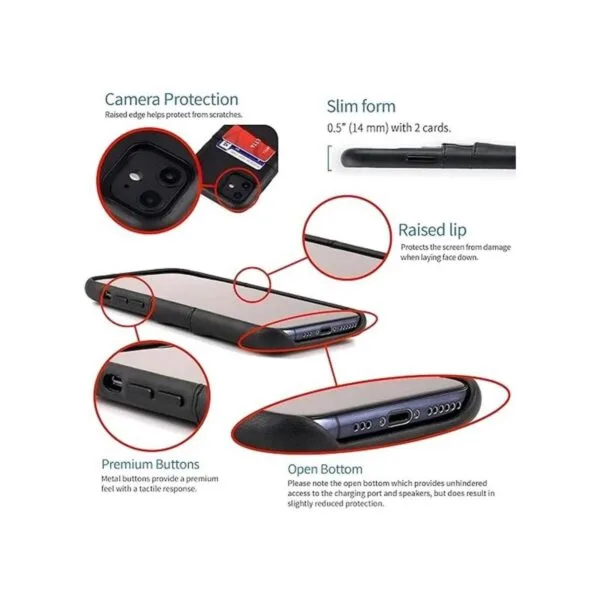 Dockem Funda tipo cartera para iPhone 11 Placa de metal_4