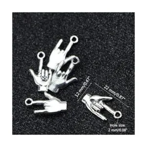 Mystart Colgante de mano de plata envejecida 50 piezas_2