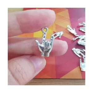 Mystart Colgante de mano de plata envejecida 50 piezas_3