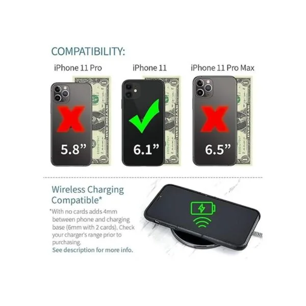 Dockem Funda tipo cartera para iPhone 11 Placa de metal_2