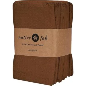 Native Fab Waffle Juego de 12 toallas de cocina de 100
