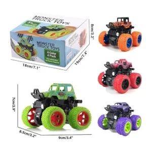 Paquete de 4 juguetes de camión monstruo Coches de_2