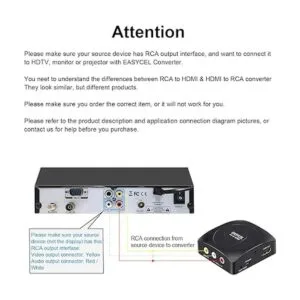 Convertidor RCA a HDMI con cables HDMI y RCA convertidor_2