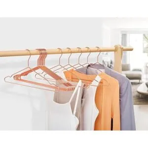 Amber Home Paquete de 20 perchas de metal fuerte de oro_2