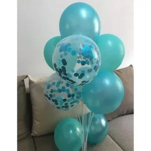 TSOTU Globos turquesa metálicos de confeti verde azulado_3