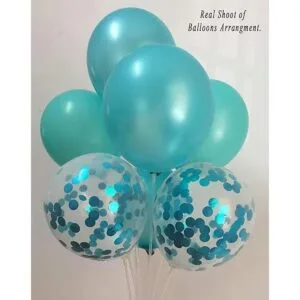 TSOTU Globos turquesa metálicos de confeti verde azulado_2