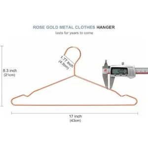 Amber Home Paquete de 20 perchas de metal fuerte de oro_3