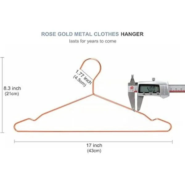 Amber Home Paquete de 20 perchas de metal fuerte de oro_3