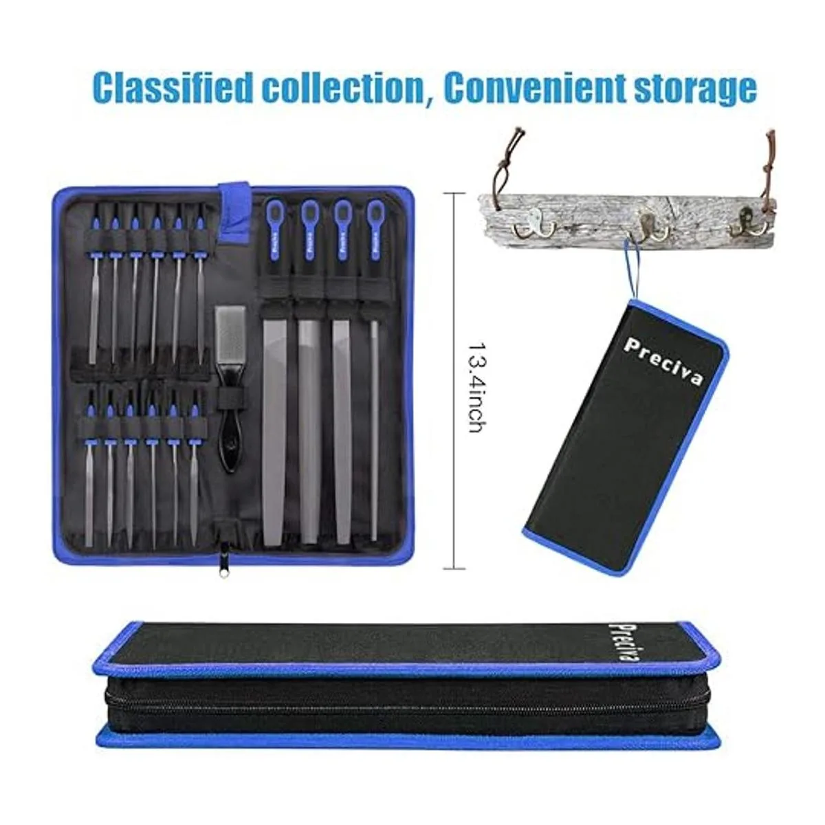 Preciva Juego de archivos de 18 piezas 18 en 1 de acero_2