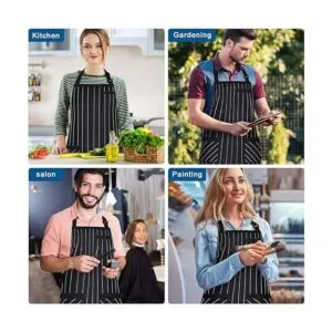 Syntus Paquete de 2 delantales ajustables con 3 bolsillos