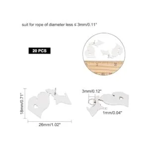 20 colgantes de acero inoxidable UNICRAFTALE con diseño de