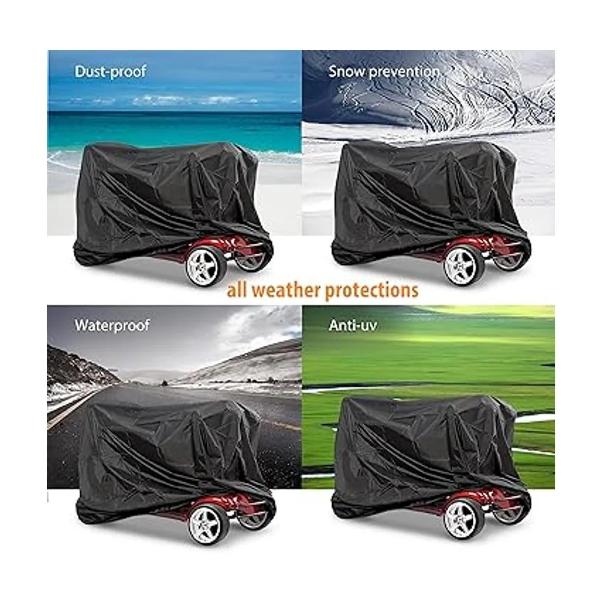 Nomiou Funda para scooter Mobility color negro resistente_2