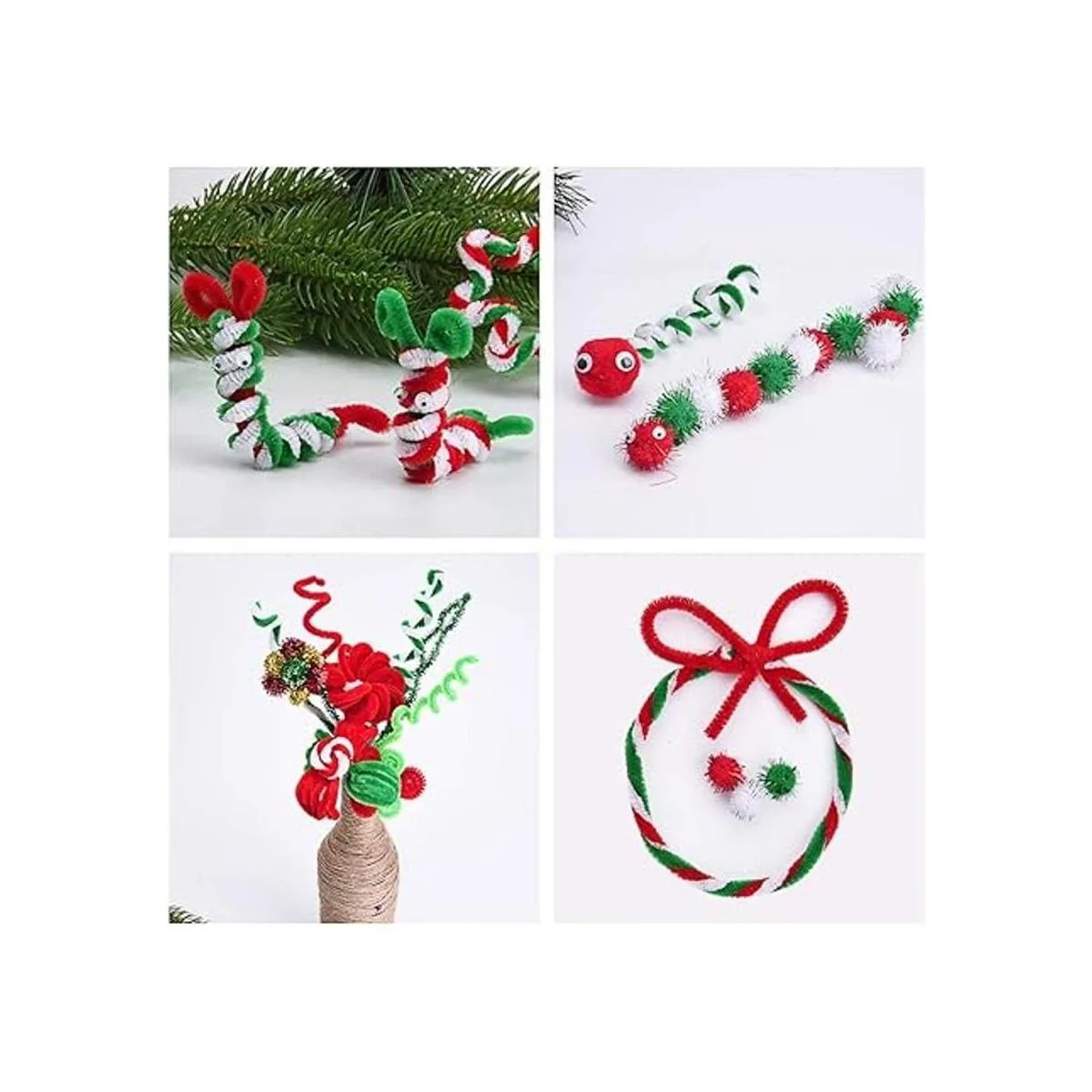 Livder Christmas Pipe Chenille Cleaners Stems Set DIY Art