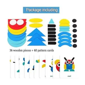 Tangram Rompecabezas con forma de madera bloques de_4