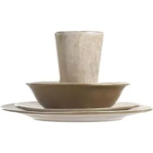 Gibson Home Woodlands Vajilla redonda de melamina para