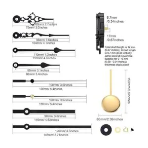 Hicarer Reloj de péndulo de cuarzo con movimiento de