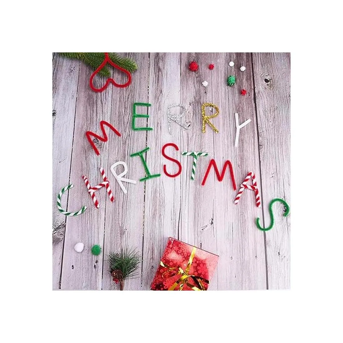 Livder Christmas Pipe Chenille Cleaners Stems Set DIY Art