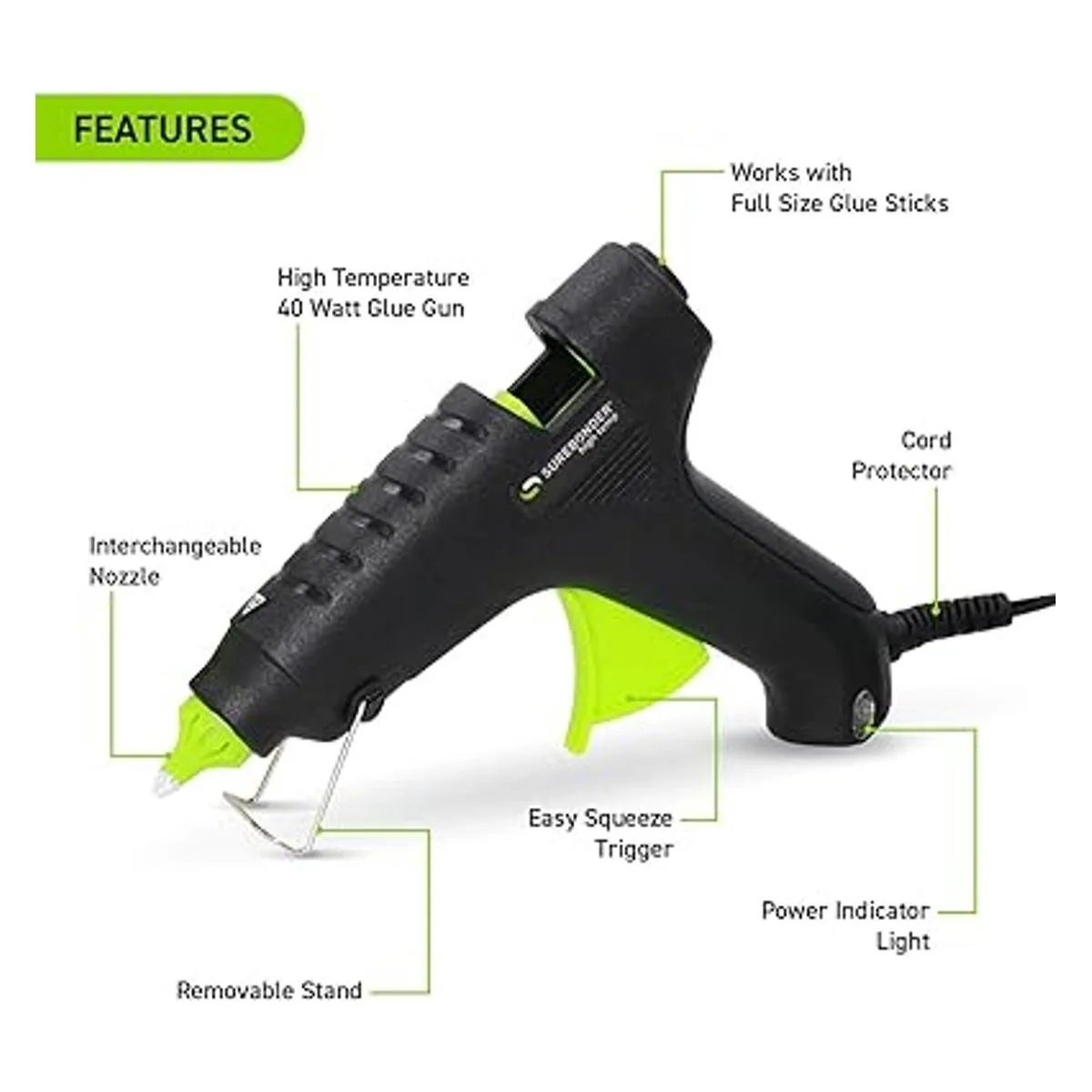 Surebonder Pistola de pegamento caliente tamaño_3