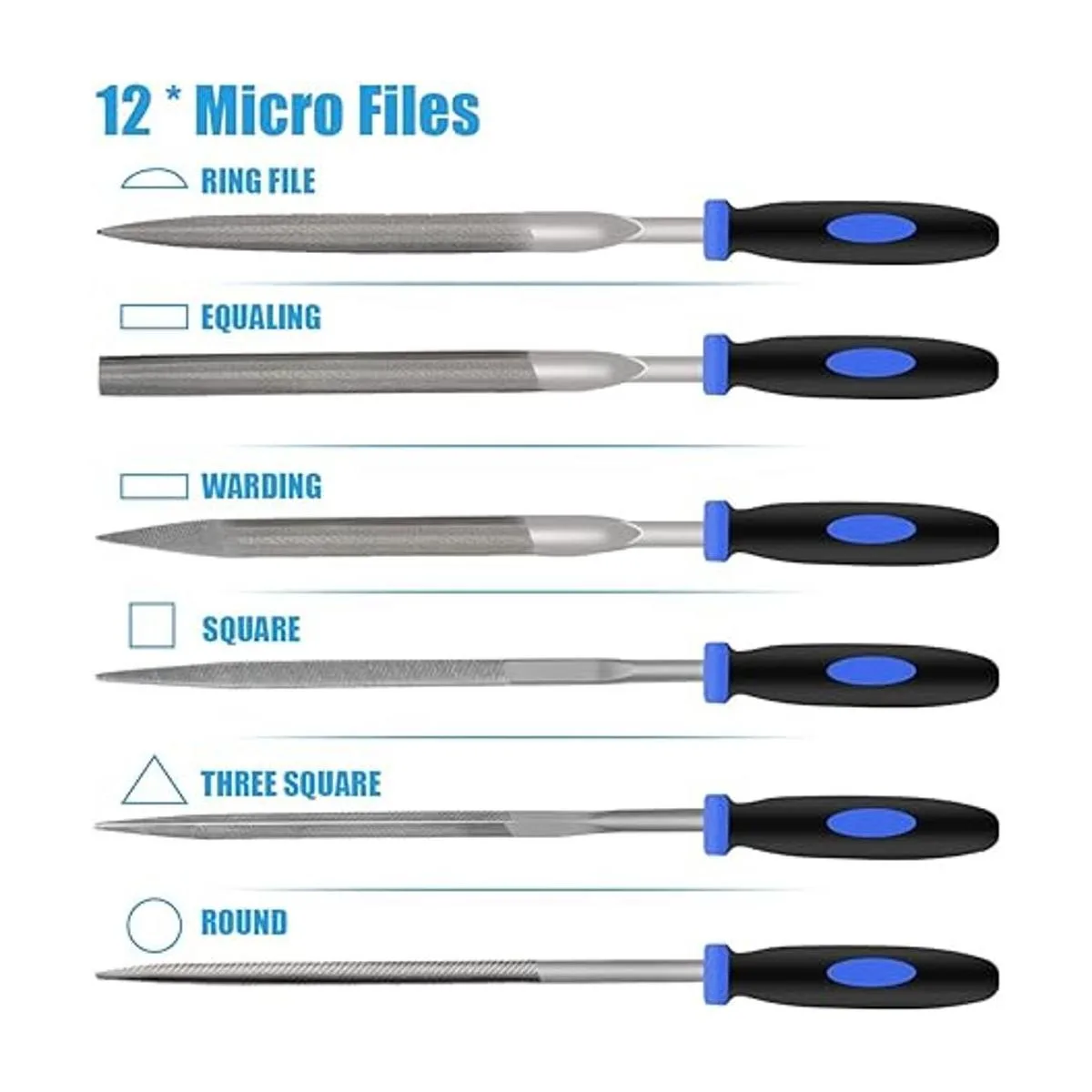 Preciva Juego de archivos de 18 piezas 18 en 1 de acero_5